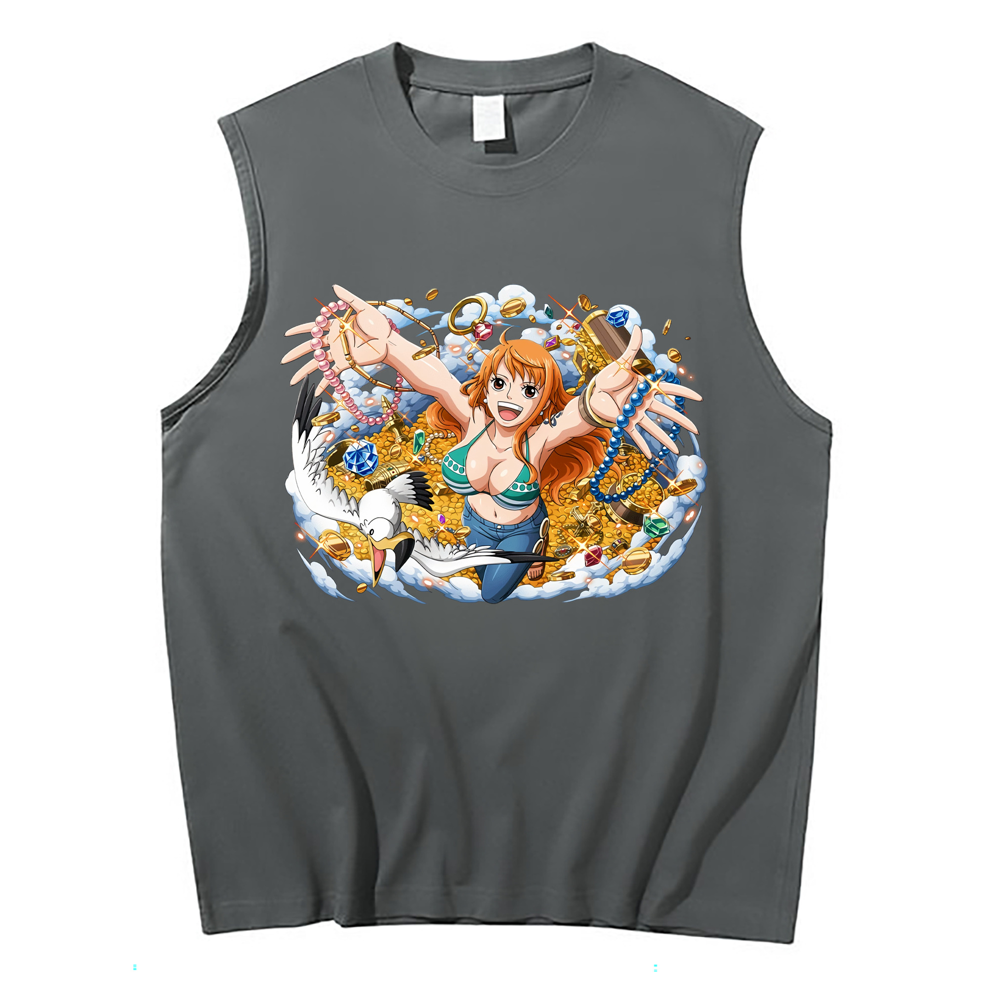 ワンピース ナミ ONE PIECE Nami コットン100％タンクトップ（フロントプリント）